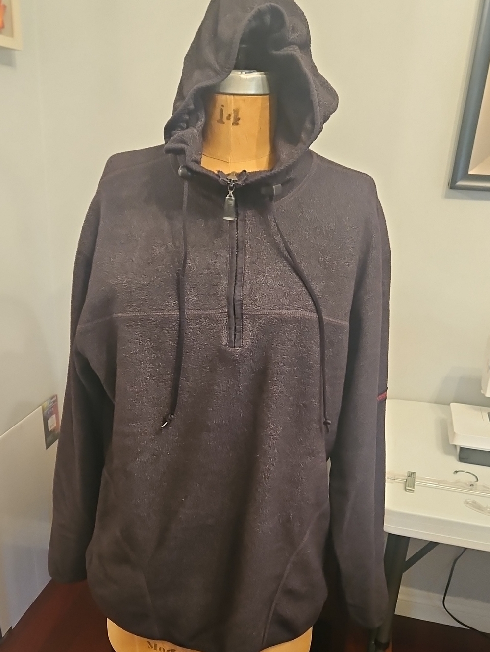 Champion Men's Hooded Zip Pullover - Dark Brown